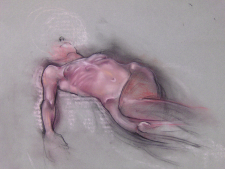 pastel and charcoal