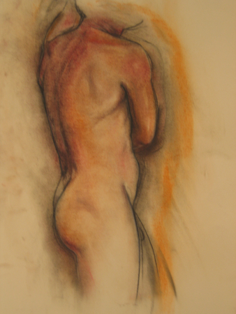 pastel and charcoal