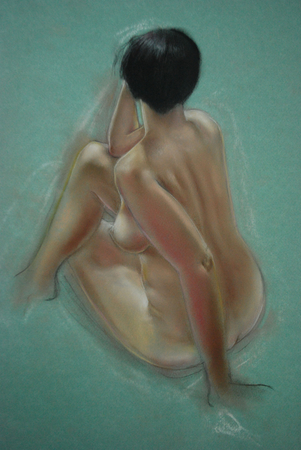 pastel and charcoal