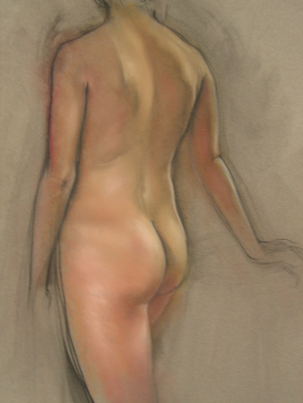 pastel and charcoal