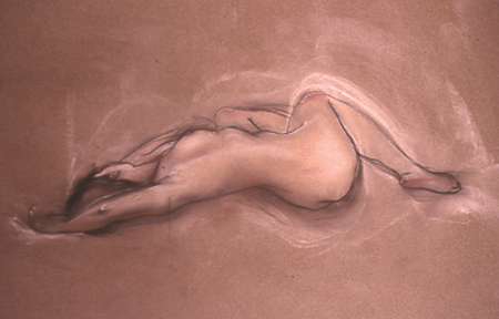 pastel and charcoal