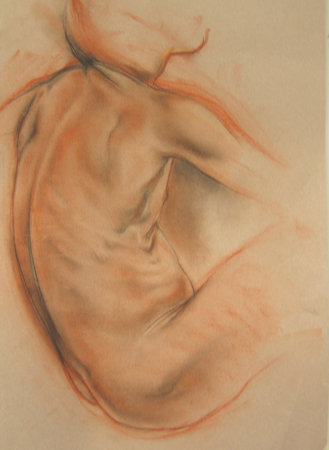 pastel and charcoal
